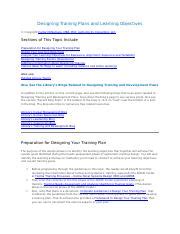 Image result for Training Design Objective