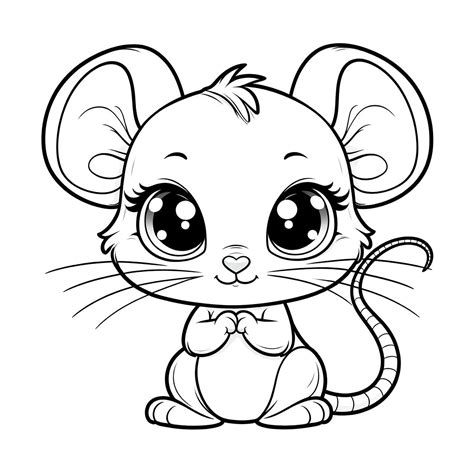 Colouring Page Of A Mouse