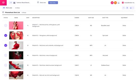 Photoshoot Shot List Template & Guide | StudioBinder