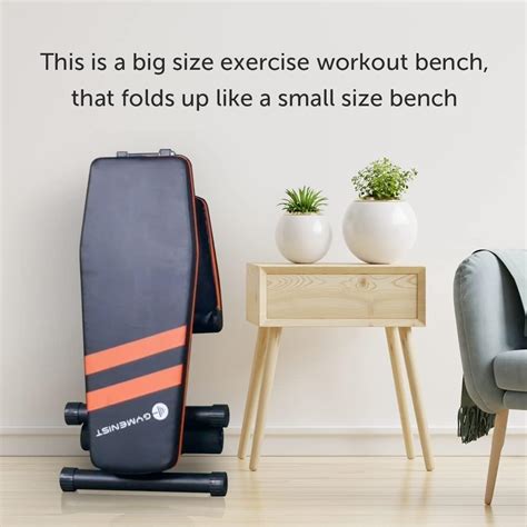 Buy Gymenist Exercise Bench Adjustable Foldable Compact Workout Weight ...