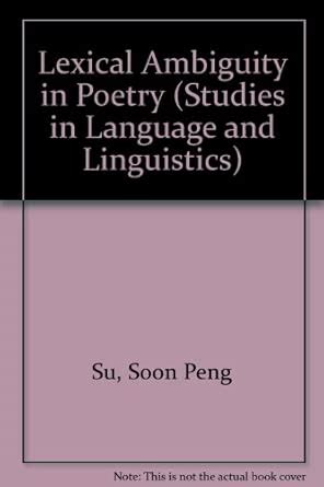 Buy Lexical Ambiguity in Poetry (Studies in Language and Linguistics ...
