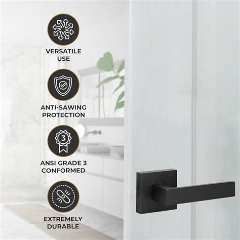 Adjustable Latch Door Handle LUMIFERE Matte Black Dummy Door Handle Non ...