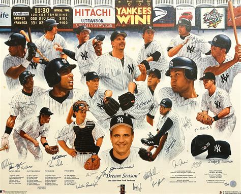 Yankees 1998 Team LE "Dream Season" Photo On Canvas Signed By (20) With ...