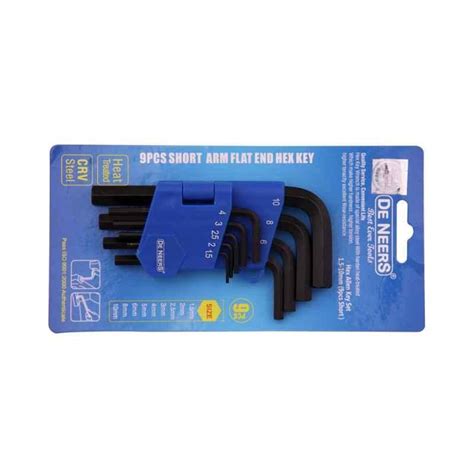 Buy De Neers Black Finish Metric 9 Pcs Short Hex Allen Key Set in ...