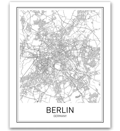 Berlin Poster Berlin Map Berlin Art Map of Berlin India | Ubuy