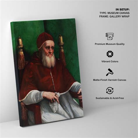 Portrait of Pope Julius II 1511 Painting & Wall Art Print by Raphael ...