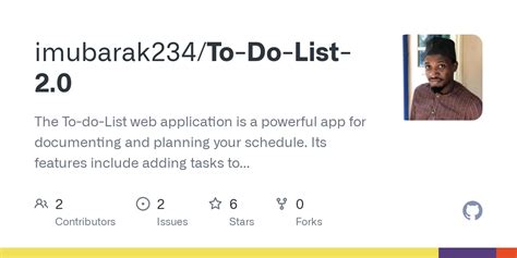 GitHub - imubarak234/To-Do-List-2.0: The To-do-List web application is ...