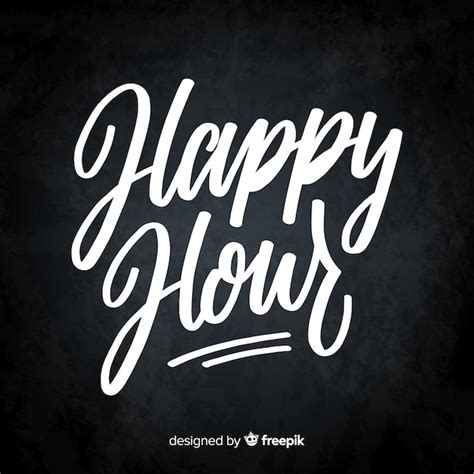 Happy Hour Schriftzug auf Tafel | Kostenlose Vektor