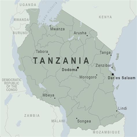 Tanzania Map With Zanzibar