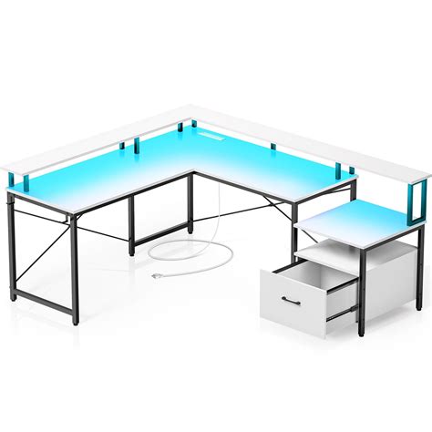 Rolanstar Computer Desk With File Drawer 64 L Shaped Desk | Desertcart ...