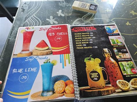 Menu at Asado cafe, Alappuzha