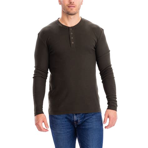 4 Button Thermal Henley Shirt // Olive (M) - ZinoVizo - Touch of Modern