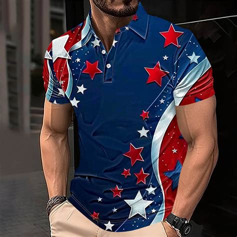 American Flag Shirt Mens Mens Independence Day Shirt Red White and Blue ...