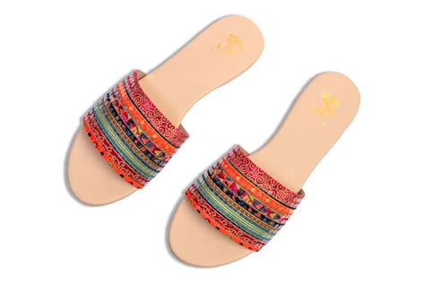 Get Bohemian Multicolour Sequinned Slides at ₹ 1399 | LBB Shop