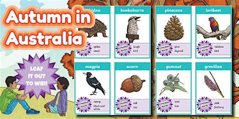 Autumn in Australia 'Leave It Out!' Game Cards