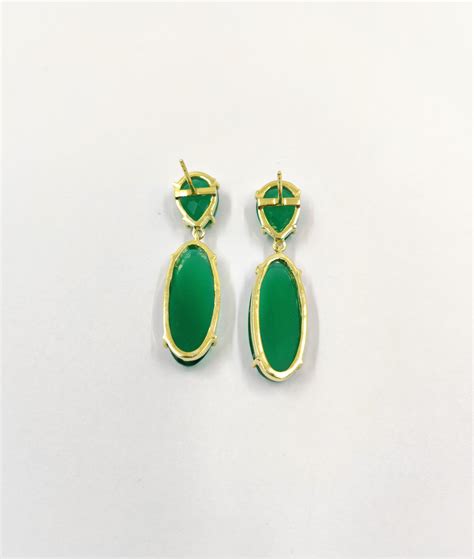 Buy Green Onyx Gemstone Earrings Made in 925 Sterling Silver gold ...