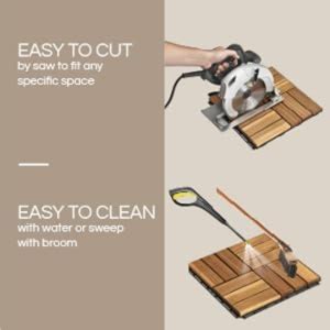 Bare Decor EZ-Floor Interlocking Flooring Tiles in Solid Teak Wood ...