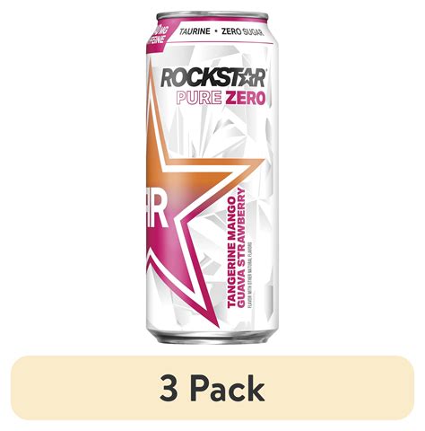 (3 pack) Rockstar Pure Zero Sugar Free Energy Drink Tangerine Mango ...