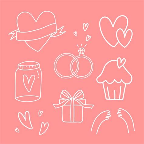 Set van liefde symbolen vector | Gratis Vector