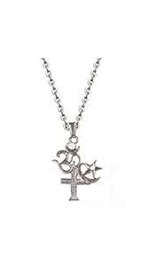 Buy Gozby WellPoint Om Allah Cross Pendant Necklace for Men and Women ...