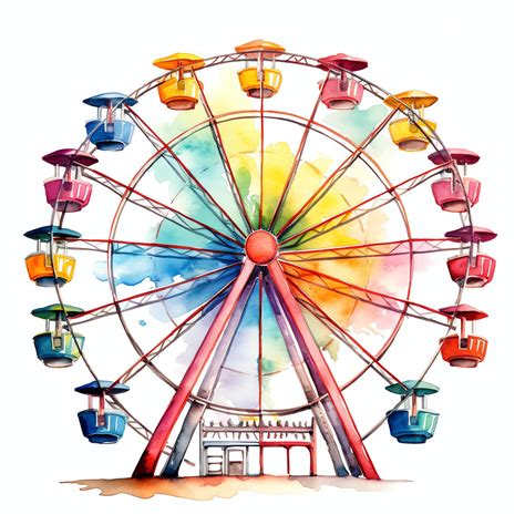Premium Photo | Beautiful Carnival Ferris Wheel watercolor Carnival ...