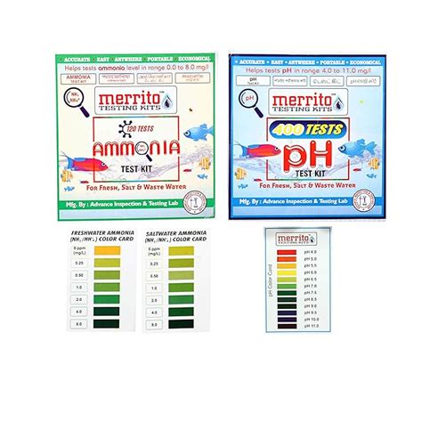 MERRITO Combo of ph Test Kit WW66 Ammonia Test Kit Water Test Kit ...