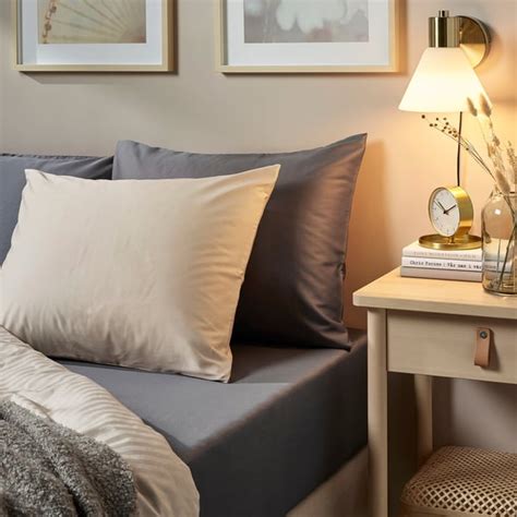 NATTJASMIN flat sheet, dark grey, 240x260 cm (94x102") - IKEA