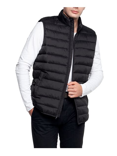 Rokka&Rolla Men's Lightweight Water Resistant Puffer Vest with Chin ...