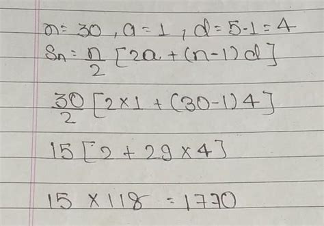 find the sum of first 30 terms of the ap 1+5+9+13+ - Brainly.in