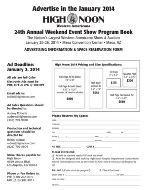 Fillable Online 2014HNShowProgramAds. Transaction Privilege Tax ...