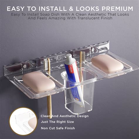 Hygienic Toothpaste and Brush Holder with Soap Plate -Gloxy