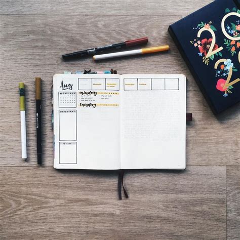 Open Planner with Pen and Notebook