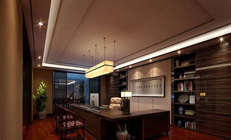 700平方现代中式办公室装饰案例-中型办公室