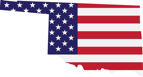 outline drawing of oklahoma state map on usa flag. 17178836 PNG