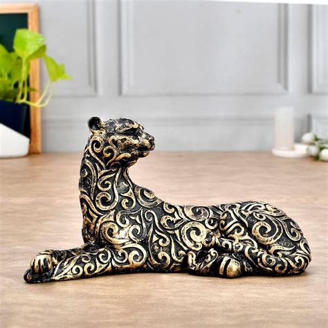 Buy H&D Crafts Panther Sitting Position Antique Design Sculpture for ...