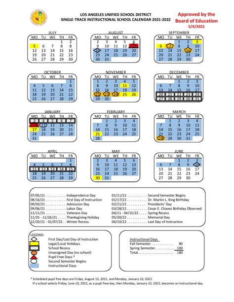 Lausd Calendar 2025 26 Printable - EJMagazine.com