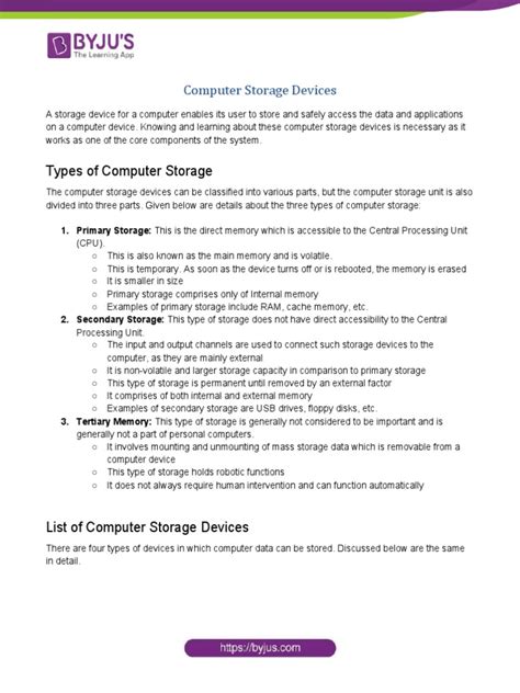 Image result for Computer Storage Devices Chart