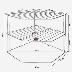 urban kraft Utensil Kitchen Rack Steel 3 Tier L-Shape Kitchen Corner ...