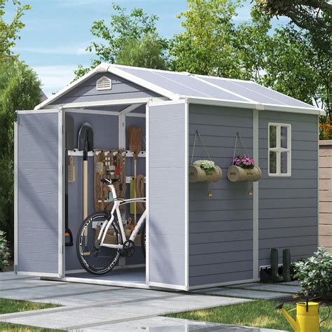 Amazon.com : Aoxun 6X8 FT Resin Outdoor Storage Shed with Floor ...