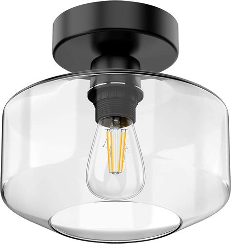 Buy Semi-Flush Mount Ceiling Light,Clear Glass Shade Ceiling Light ...