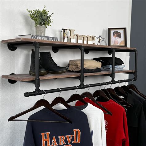 Industrial Clothing Rack With Drawer Steel And Wood Clothing Rack With