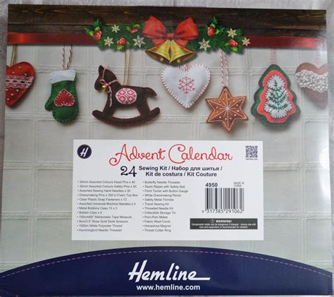 Hemline Advent Calendar, 24 Item Multi Piece Sewing Kit, Great Value