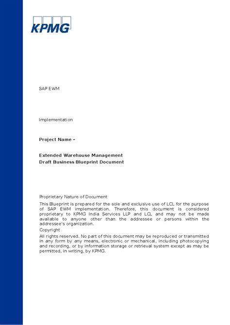 LCL EWM Draft Business Blueprint Document - Implementation Guide - Studocu