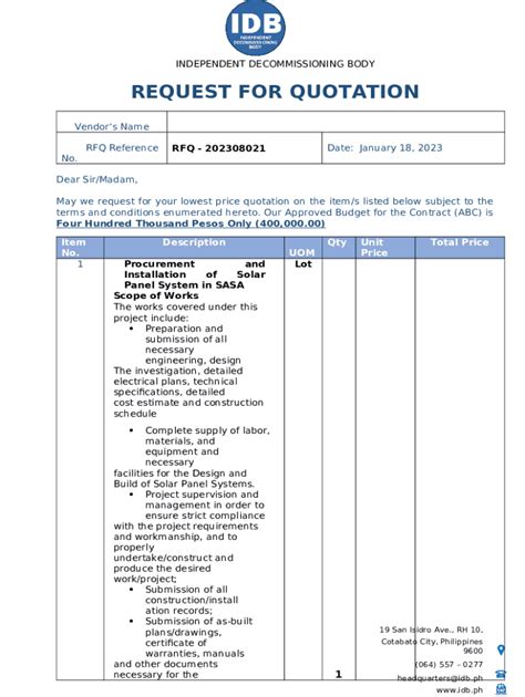 RFQ Reference No Doc Template | pdfFiller
