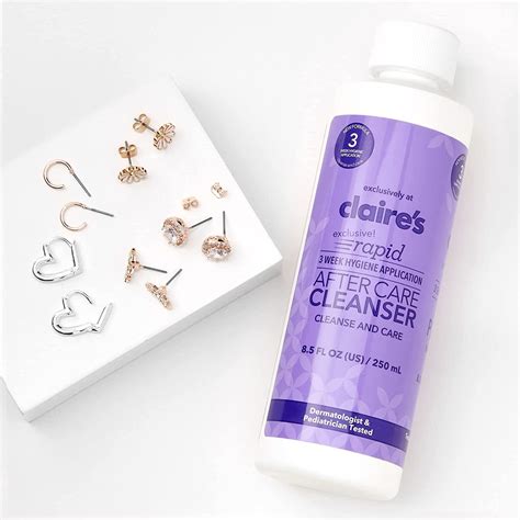 Claires Piercing Aftercare Saline Solution - Nose & Ear Cleaner, 8 fl ...