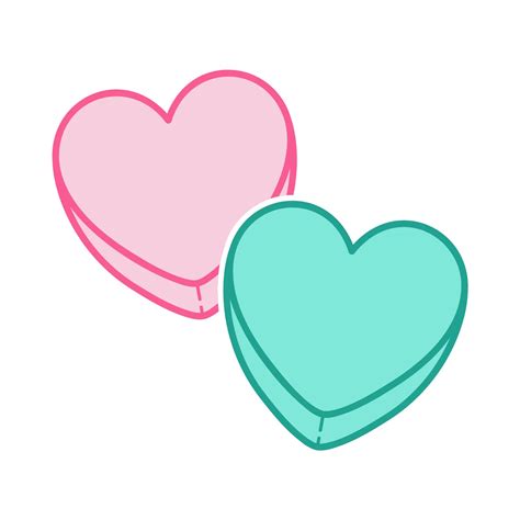 Adorable Pastel Heart Candies Conversation Sweets Valentine Day Clipart ...