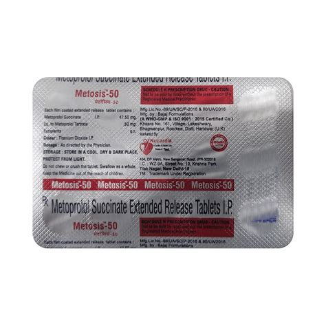 Metosis 50 Tablet ER | 30 Minutes 24/7 Delivery