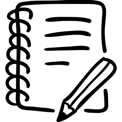 Notebook and pencil hand drawn writing tools - Free education icons