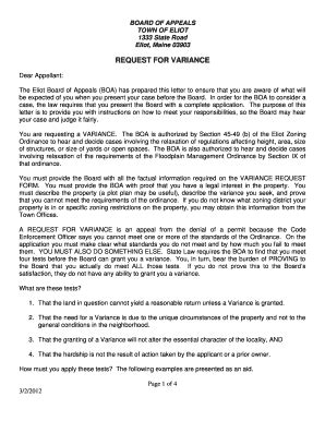 Image result for Variance Request Letter
