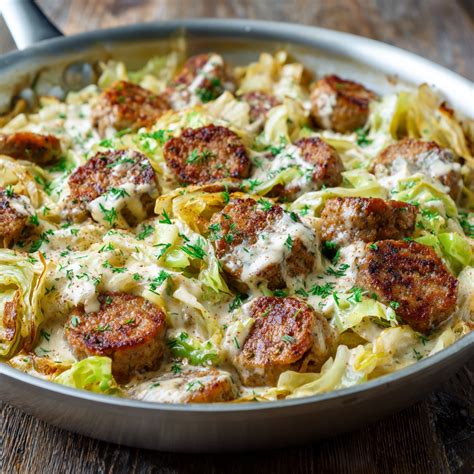Creamy Cajun Sausage & Cabbage Skillet - The recipe mingle